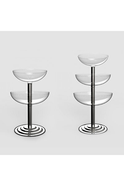 Blue Concept Metal Ayaklı Fanus Stant Ürün Teşhir Havuz Görsel Standı 2'li Ve...