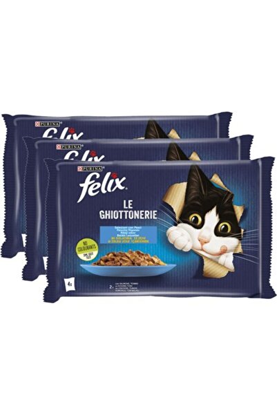 FELIX Somonlu Ve Ton Balıklı Yetişkin Kedi Maması -85 gr X 12 Adet