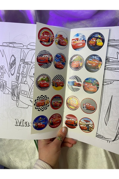CARS Arabalar filmi karakterli şimşek maqqueen boyama kitabı cars boyama sticker ve maske hediyeli
