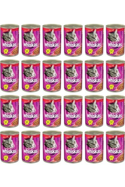 Whiskas Biftekli Yetişkin Kedi Konservesi 400 gr 24 Adet