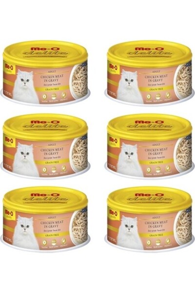 me-o Delite Sos Içinde Tavuk Etli Konserve Kedi Maması 80 gr X 6 Adet