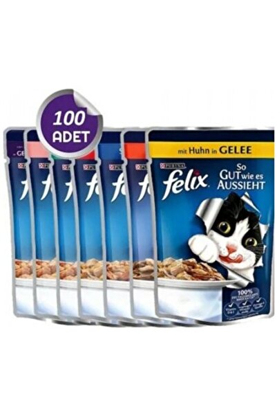 FELIX Karışık Kedi Maması 85 gr X 100 Adet