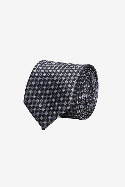 ALTINYILDIZ CLASSICS Men's Black-Grey Patterned Tie