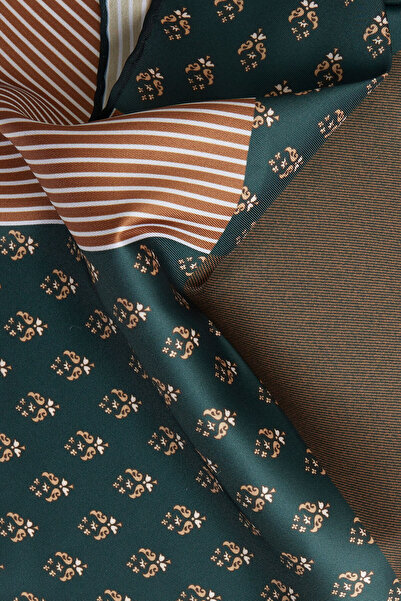 ALTINYILDIZ CLASSICS Erkek Yeşil-Kahve Mendil