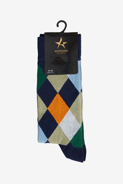 ALTINYILDIZ CLASSICS Ανδρικές βαμβακερές κάλτσες με μοτίβο Navy Blue