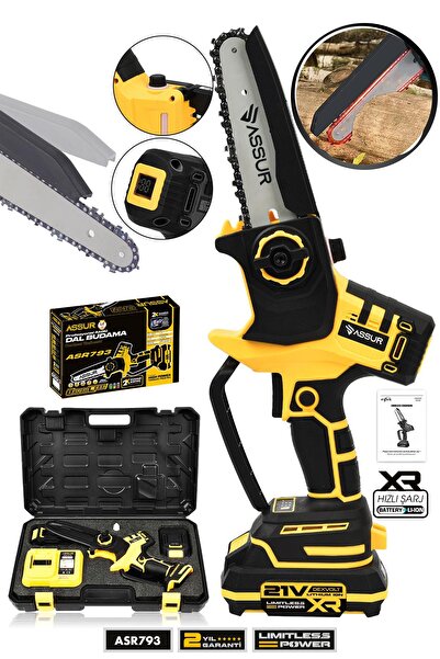 ASSUR 21V Çift Akülü Dal Budama Makinesi El Testeresi Kesim Motoru