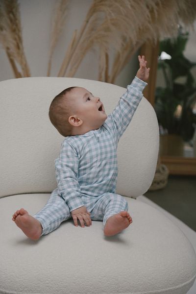 DoDo'S Baby 100% Organic Cotton Soft Plaid Mint Baby Sleeping Bag