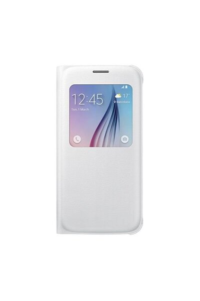 Samsung Galaxy S6 Ile Uyumlu S View Cover (DERİ GÖRÜNÜMLÜ) Ef-cg920p