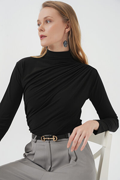 Bigdart 925 Drawstring Detailed Sandy Blouse - Black