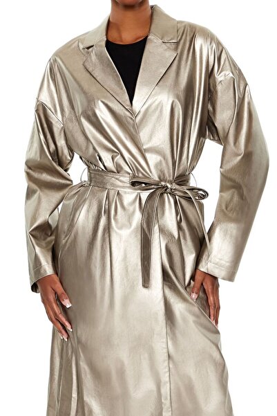 Forever 21 Metallic Bağlama Detaylı Trençkot