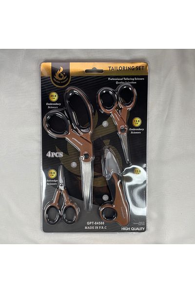 golden phoenix Tailor Scissors - Cleaning Scissors - Embroidery Scissors - Flat Scissors Set of 4