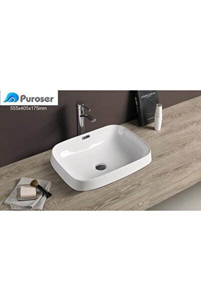 PUROSER Iceberg Dikdörtgen Gömme Tezgah Üstü Çanak Lavabo