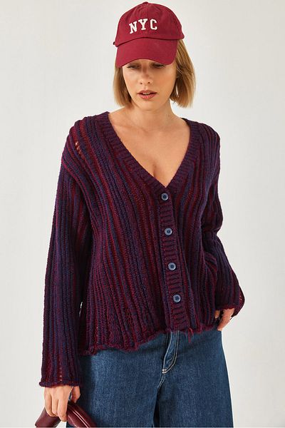 Bianco Lucci Women's Links Knit Loose Knitwear Cardigan 20246315