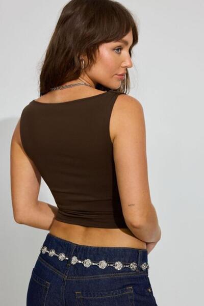 Madmext Hnědé dámské body s dekážovým límcem MG2282