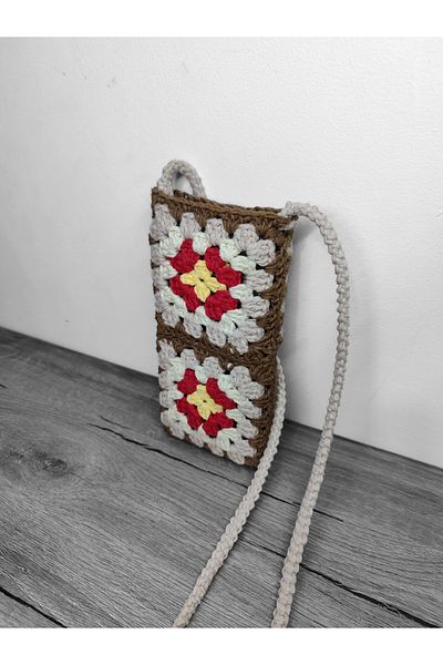 Altınergiyim Mobile Phone Bag Knitted with Cotton String