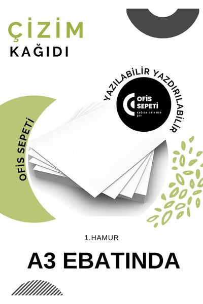 ÇÖZÜM KAĞIT 160 Gr A3 Drawing Paper - 1. Dough 100 Pieces