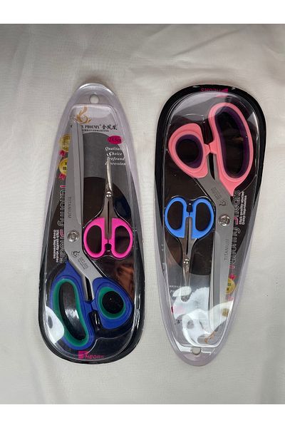 golden phoenix 9" Tailor Scissors and Embroidery Scissors Titanium Steel Blue and Pink Set