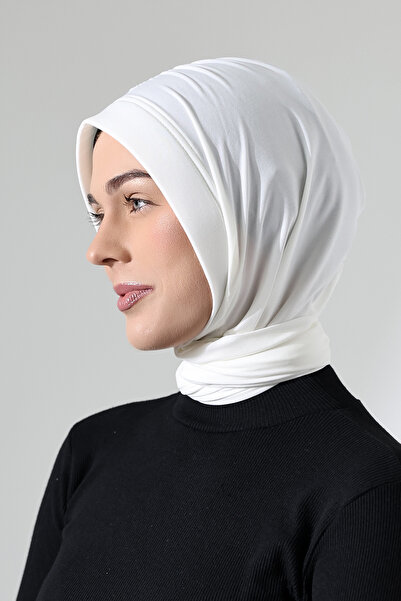 ihvan online Λευκό σάλι Hijab - Πρακτικό έτοιμο με τρεις διαφορετικές γραβάτες