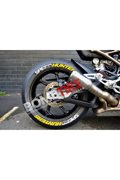 bombtire ملصقات الدراجات النارية Speedhunters 4 قطع باللون الأبيض والأصفر - 2...