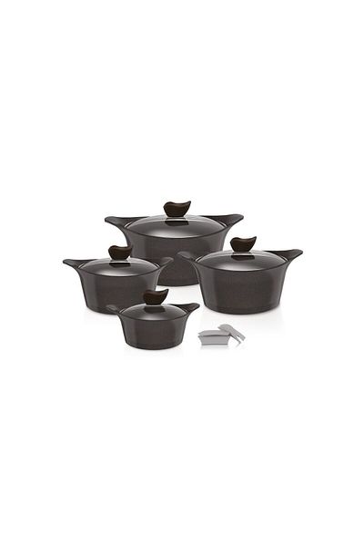 NEOFLAM Eni Galaxy Granite Cookware Set, 8 Pieces, Black. 16cm - 20cm - 24cm - 28cm
