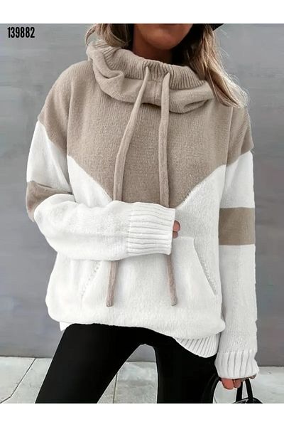 Kokosh moda Γυναικεία μπλούζα με μακρυμάνικο πλεκτό με κορδόνια