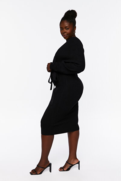 Forever 21 Plus Size Kruvaze Yaka Elbise