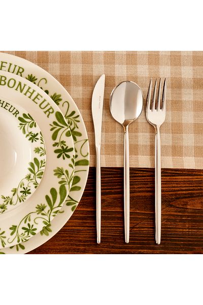 Bella Maison Siena 18 Piece Dinner Fork Spoon Knife Set Silver