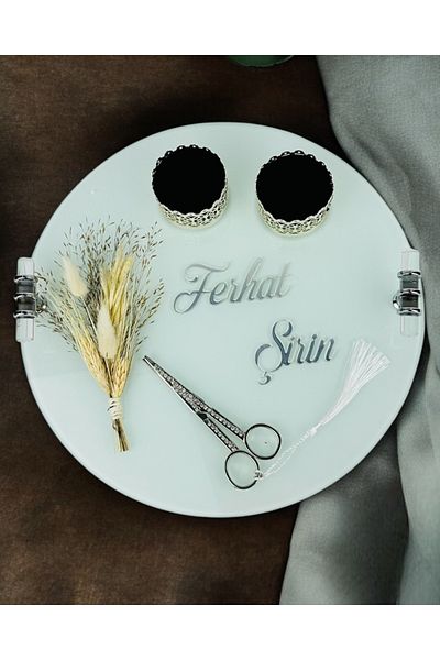 CyzHome Cherish Silver White Promise Engagement Tray