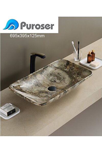 PUROSER Marbel Tezgah Üstü Çanak Lavabo