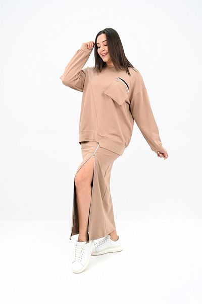 Koza Butik Γυναικείο Σετ Φούστα με φερμουάρ Plus Size 8159-25