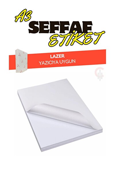 ÇÖZÜM KAĞIT A3 Size 100 Pieces Transparent Adhesive Labels