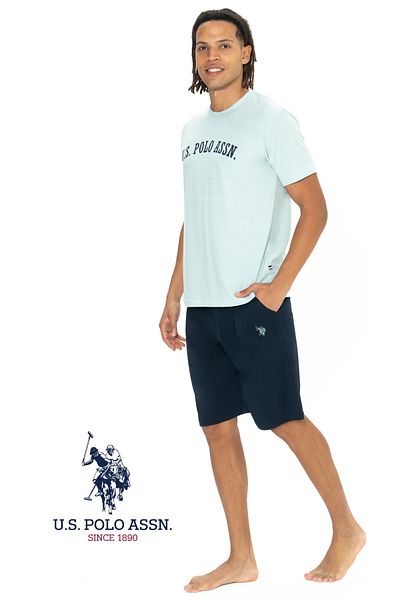 U.S. Polo Assn. Set tricou și pantaloni scurți USPA Nova pentru bărbați - BY.1.N.777.VAC.8.B.8.V/8A.III.6.
