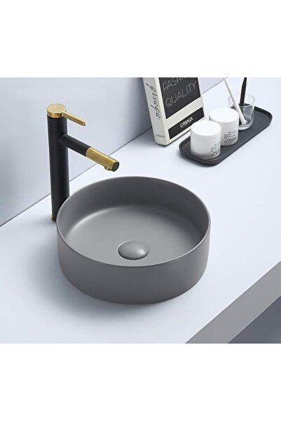 PUROSER Titus Matt Grey Tezgah Üstü Çanak Lavabo
