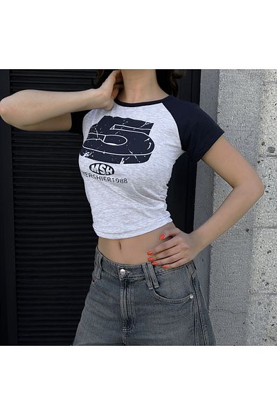 Köstebek Μπλε Navy Retro 5 εμπριμέ κοντό μανίκι