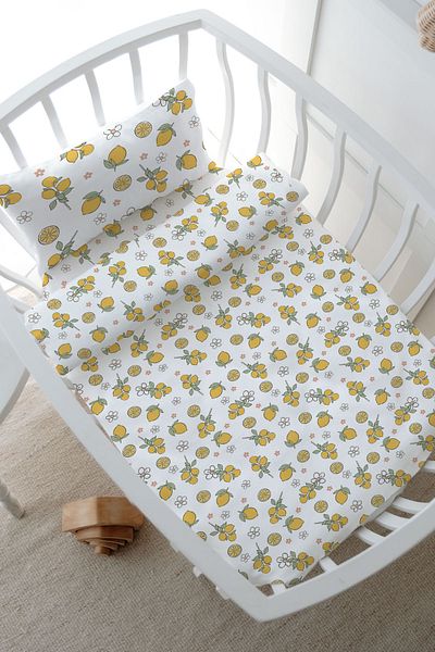 Tuğba Kuğu Iconic Lemon Series - Mother's Side Crib Duvet Cover Set (60X100)