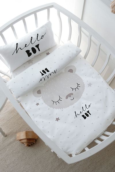 Tuğba Kuğu 80X120 Iconic Series Park Bed Duvet Cover Set - Brown Eared Teddy Bear