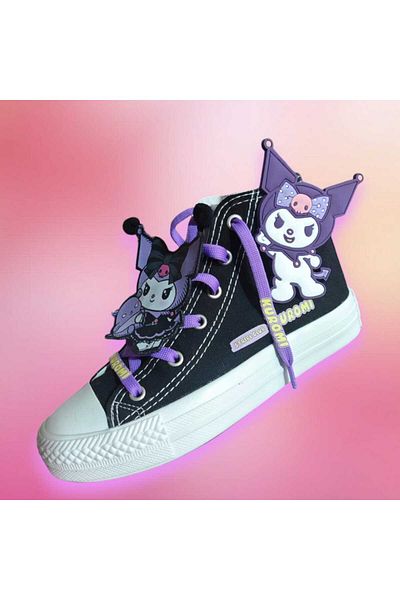 LİASSHOES Black Linen Silicone Kuromici Child Sneakers Sneakers
