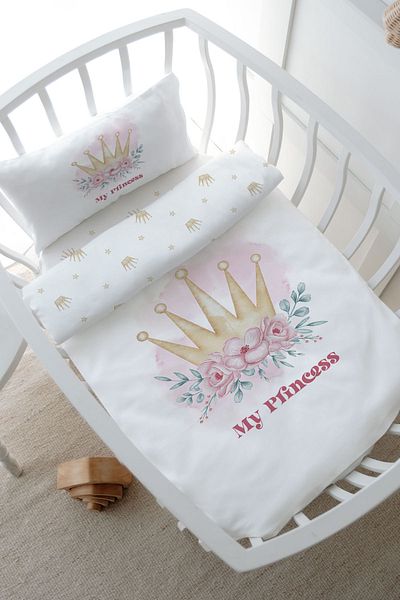 Tuğba Kuğu Crib Bedding Set - Mother's Side (60X100) - for Baby Series - Little Princess
