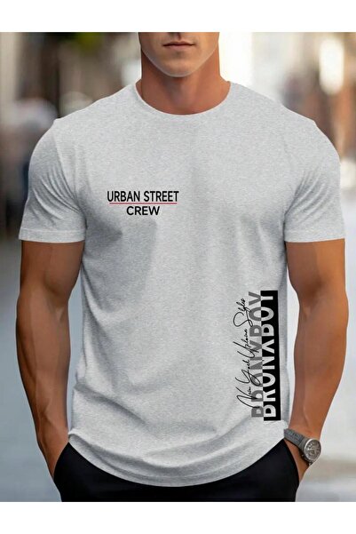 caddekombin Μπλουζάκι με στάμπα Bronxboy από βασικό βαμβακερό χτενισμένο βαμβ...