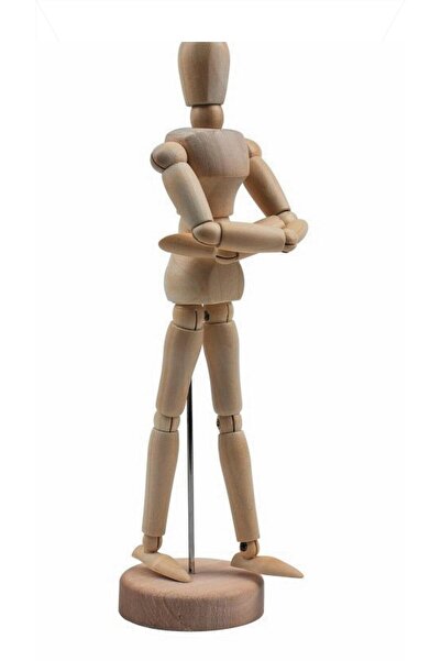 Genel Markalar İnsan Figürlü Ahşap Model Manken Resim Ressam Eğitimi Tahta Adam 30 cm