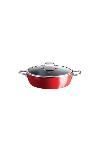 Madame Coco Titanium Enameled Bowl - Red - 26 cm