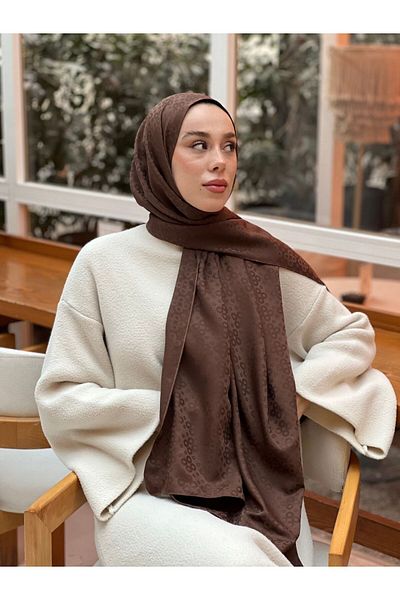 Modakaşmir Σάλι με μοτίβο φυσαλίδας σειράς Silky Jacquard