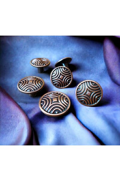 Dizaynhouse 35 mm Copper Color Striped Mushroom Drawer and Cabinet Handle