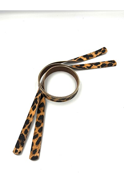Lady Moss حزام حقيبة مزدوج قابل للخياطة الطول 80 سم - العرض 2 سم ( ليوبارد )