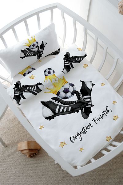 Tuğba Kuğu Mother's Side Crib Duvet Cover Set (60X100) - for Baby Series - Black - White