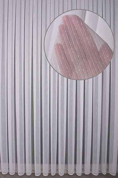 Setekshome 1X3 Tulle Curtain - Tight Pleat, 1St. Quality, Off White V5 Ds:14342