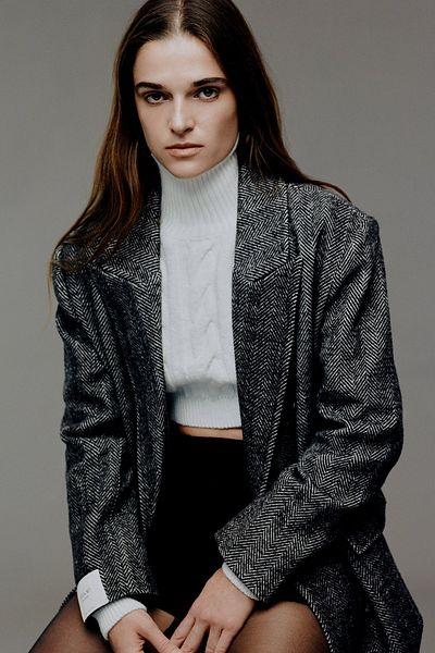 VATKALI Turtleneck Knitted Crop Sweater