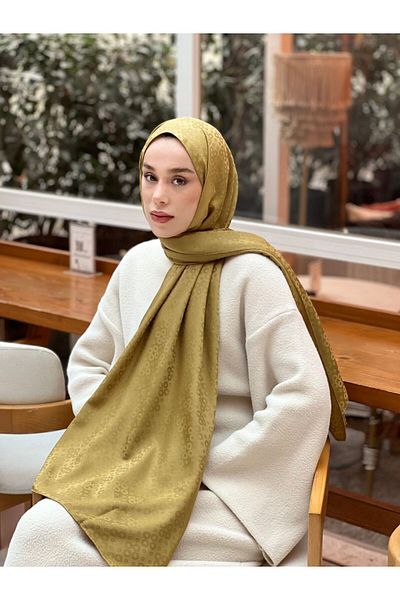 Modakaşmir Σάλι με μοτίβο φυσαλίδας σειράς Silky Jacquard