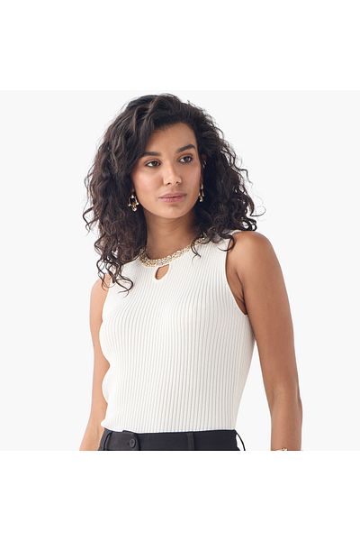 Iconic Embellished Sleeveless Top