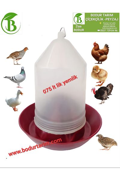 BODUR TARIM Transparent Blur - 075 ml, Chick, Bird and Chicken Food Bowl, 1st Quality Plastic